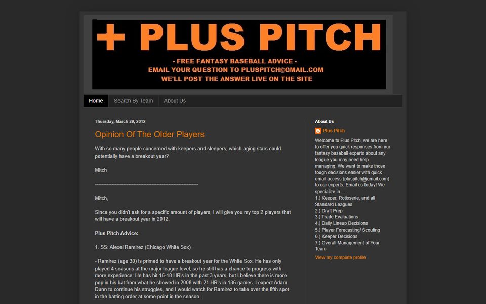 Peak-activity snapshot of pluspitch.com from Apr 22, 2013